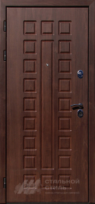 Металлическая фрезерованная дверь (орех) с отделкой МДФ ПВХ - фото №2